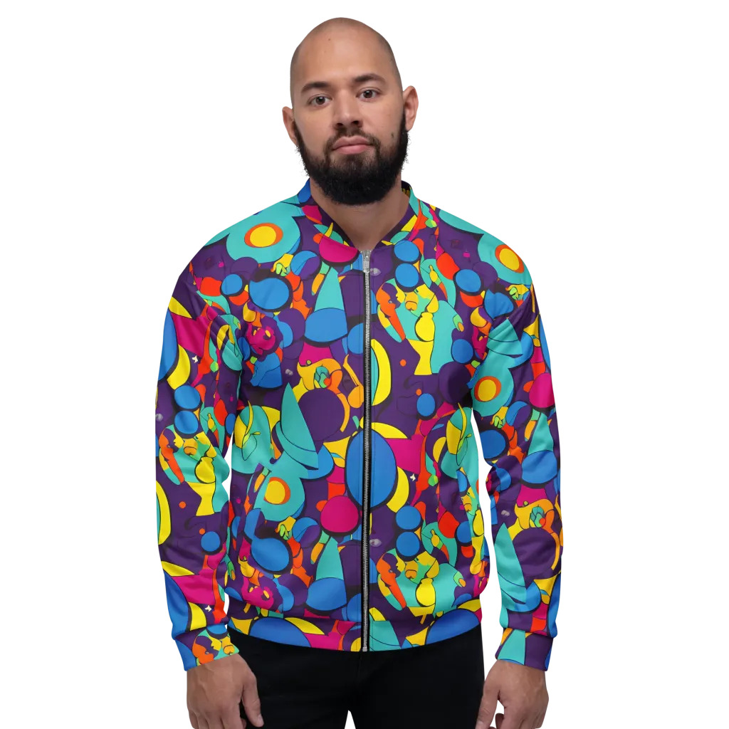 Psychedelic Harmony on Bomber Jacket — Front