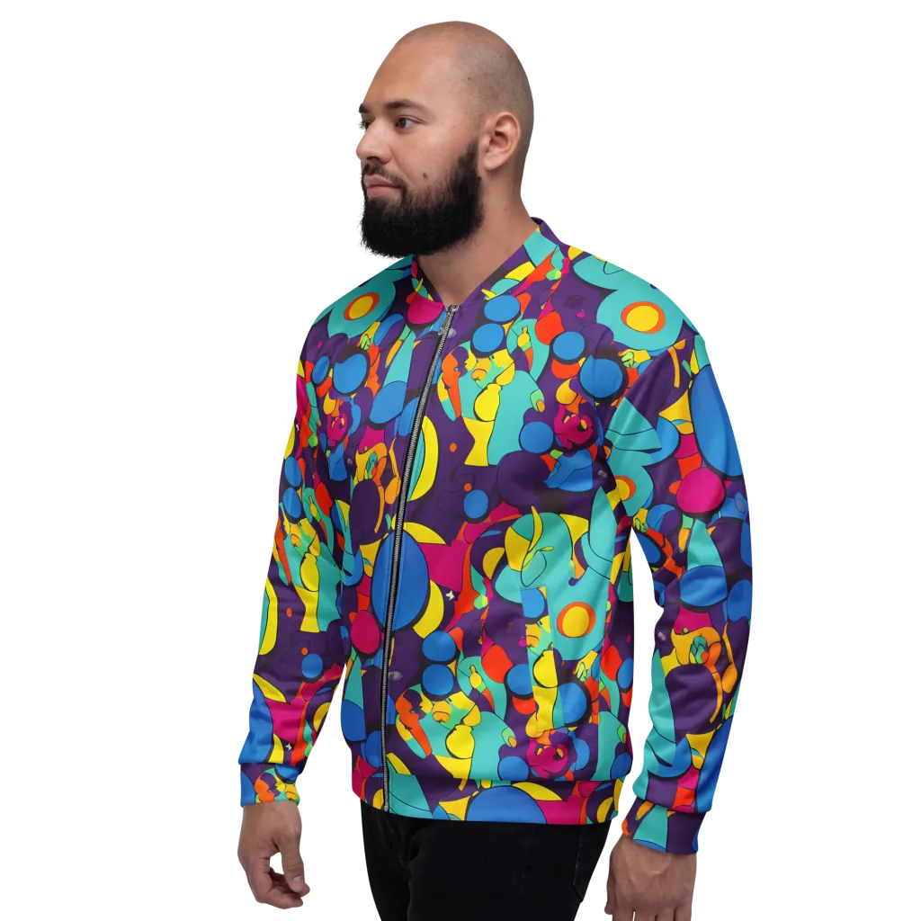 Psychedelic Harmony on Bomber Jacket — Left