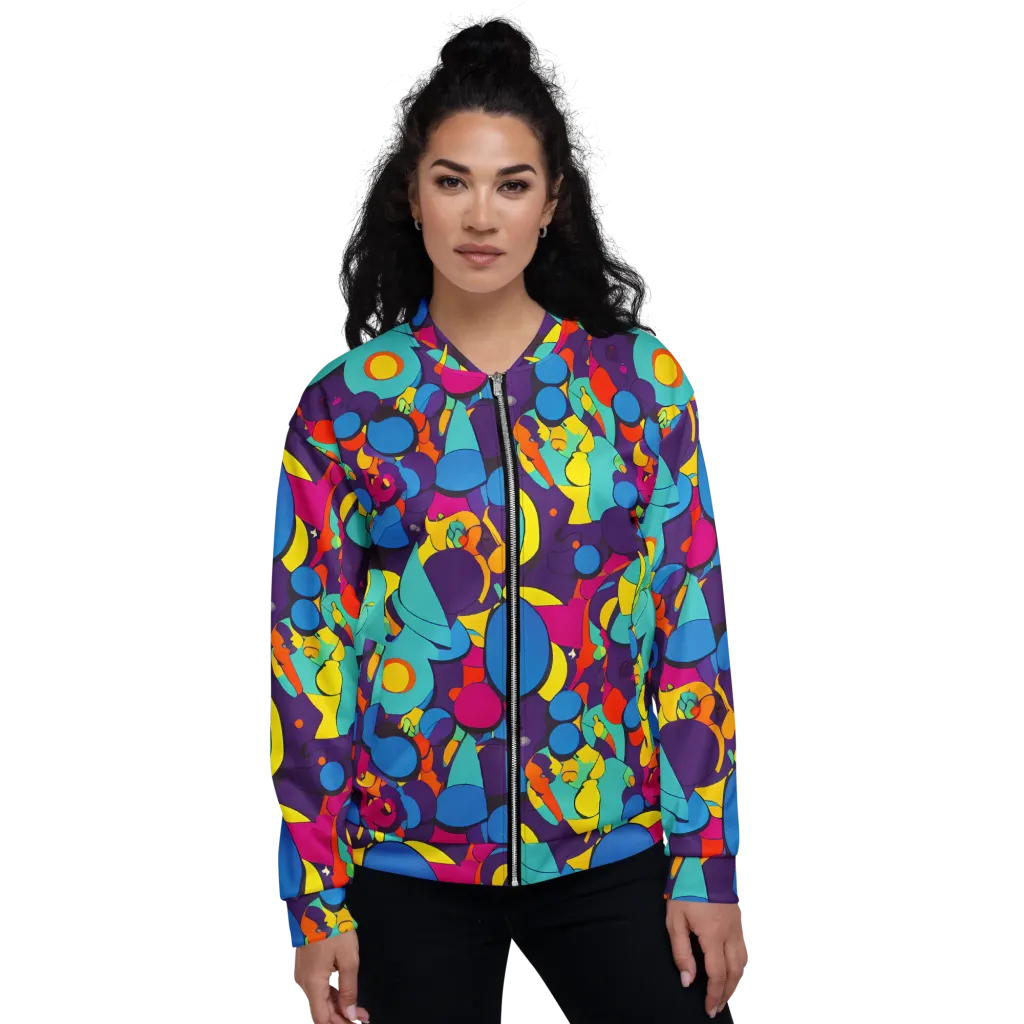 Psychedelic Harmony on Bomber Jacket — Front