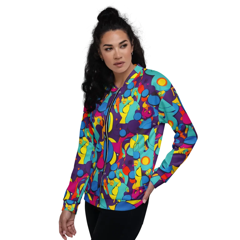 Psychedelic Harmony on Bomber Jacket — Left