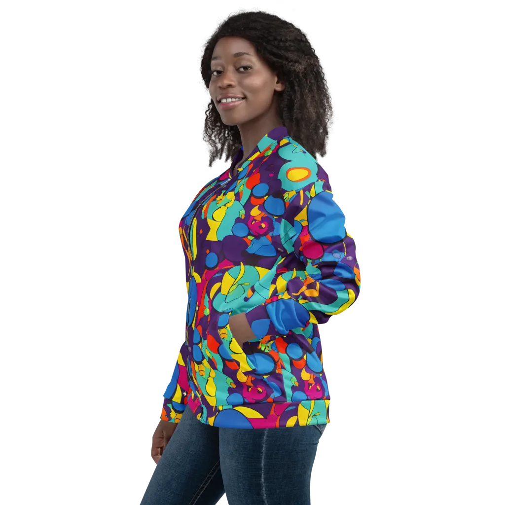 Psychedelic Harmony on Bomber Jacket — Left