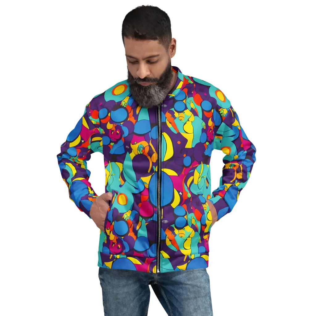 Psychedelic Harmony on Bomber Jacket — Front