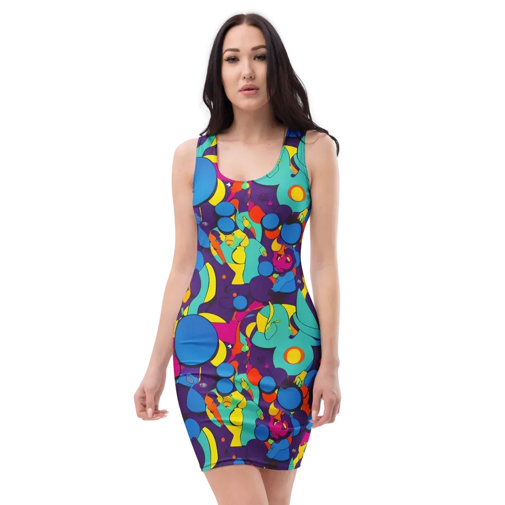 Psychedelic Harmony on Bodycon Dress — Front