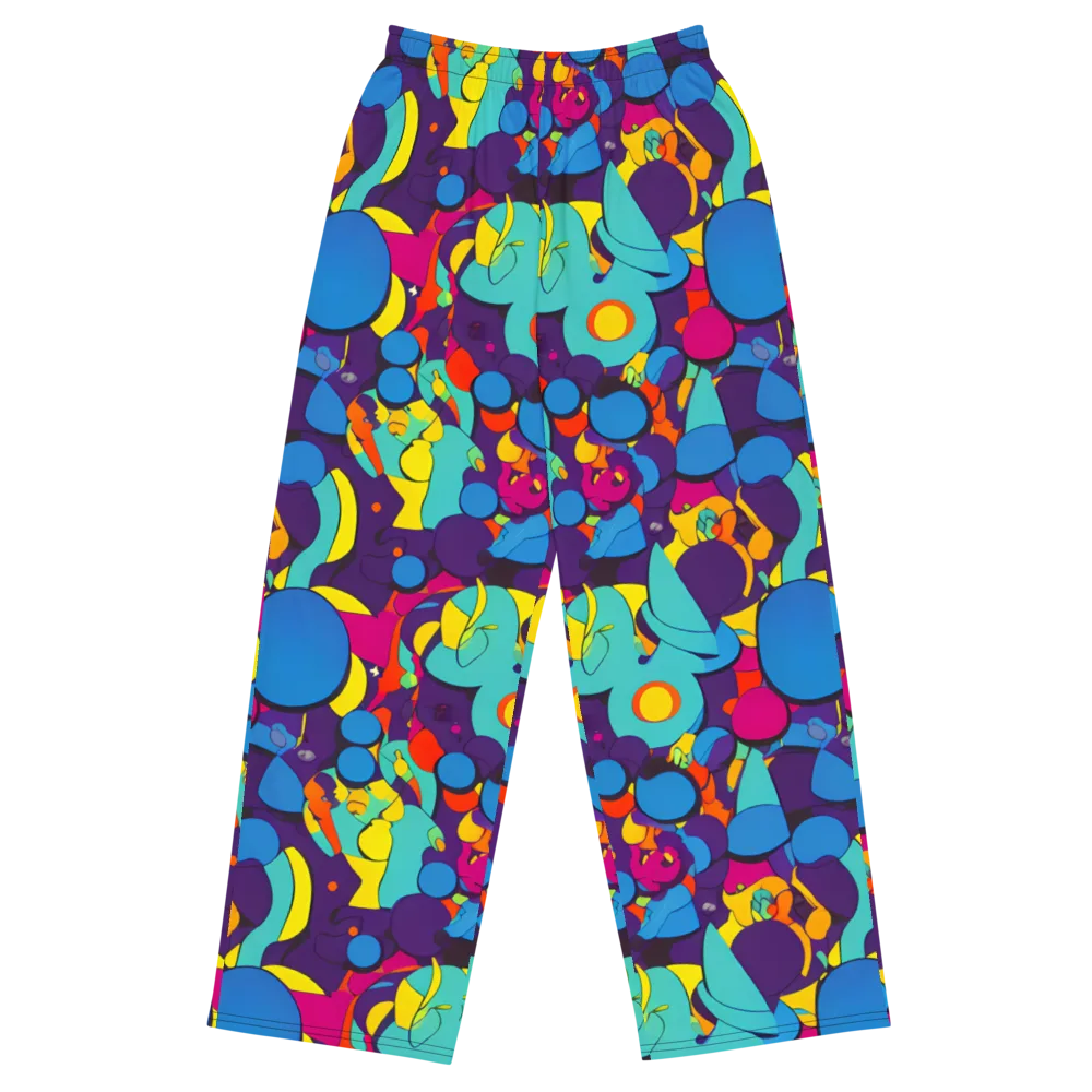Psychedelic Harmony on Wide-Leg Pants — Front