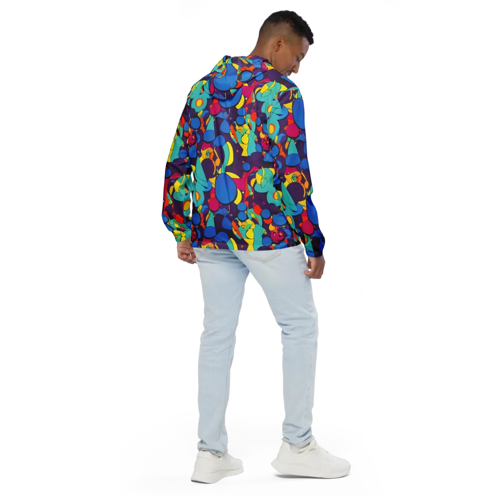 Psychedelic Harmony on Men's Windbreaker — Back