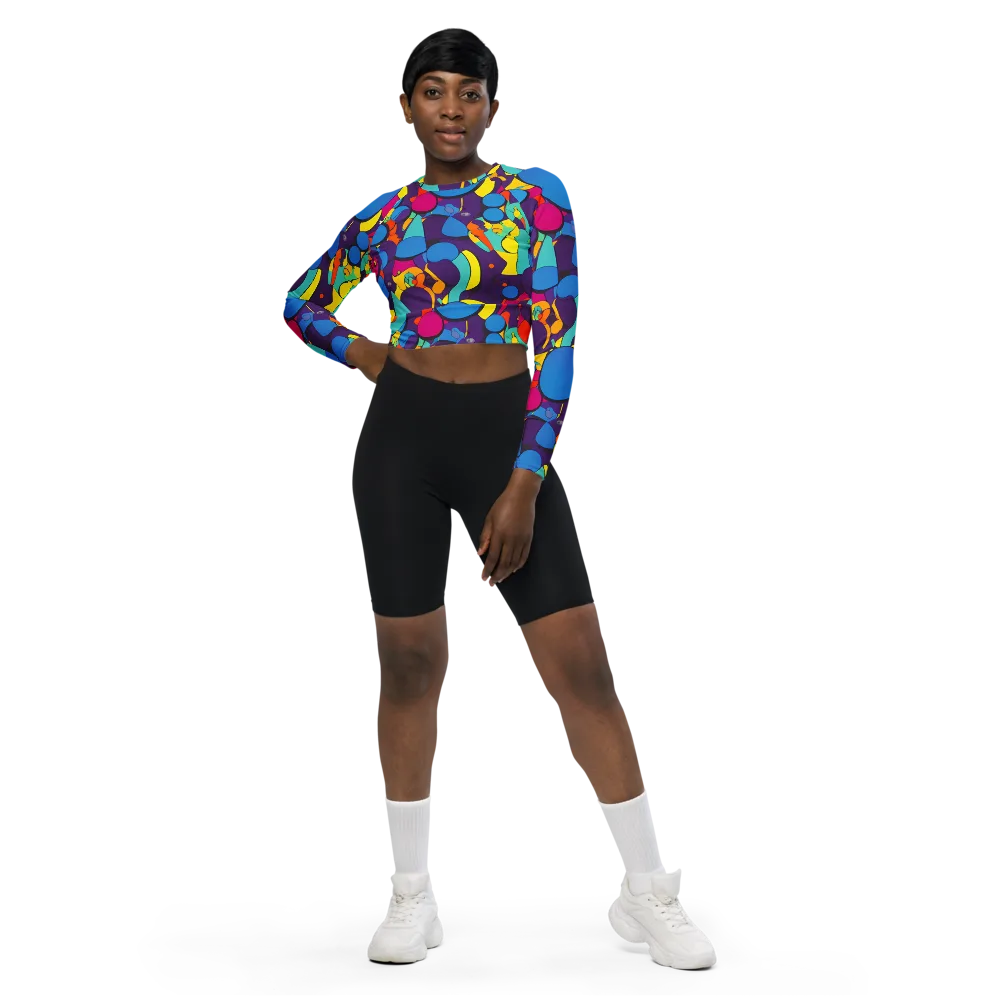 Psychedelic Harmony on Long Sleeve Crop Top — Front