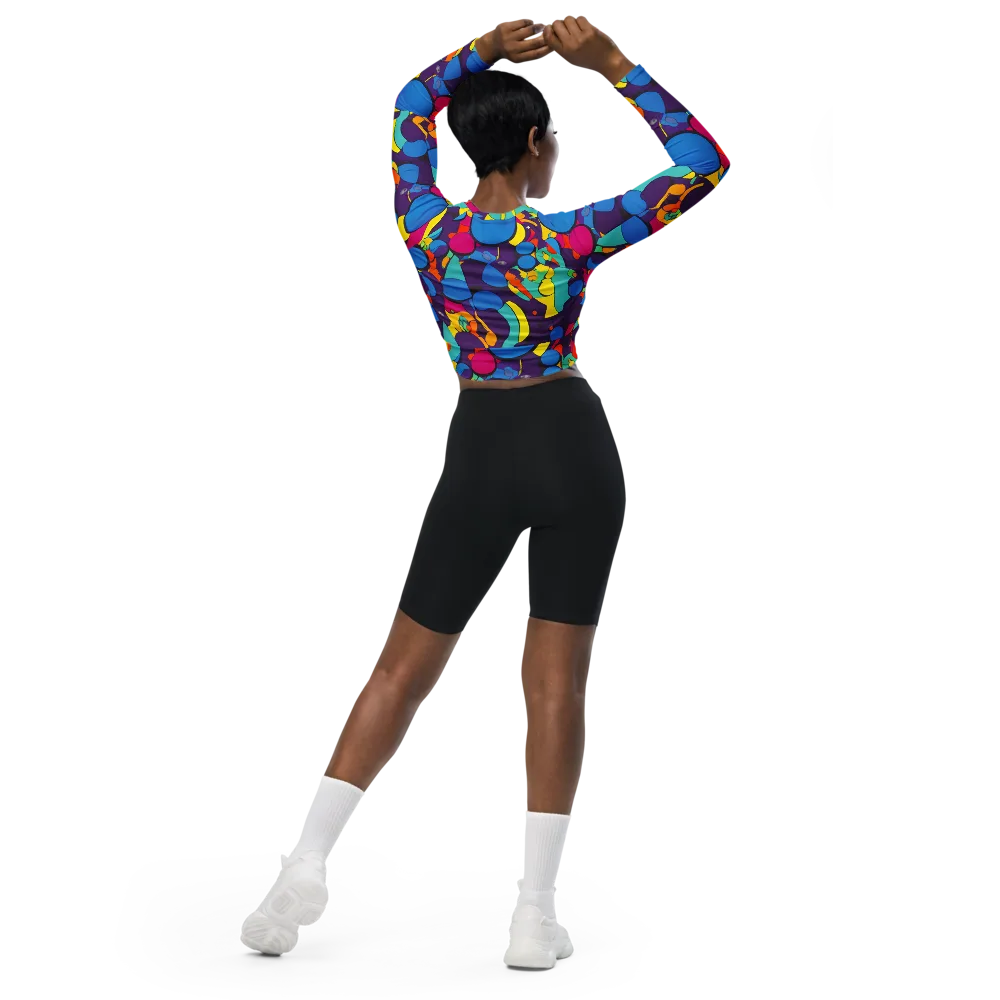Psychedelic Harmony on Long Sleeve Crop Top — Back