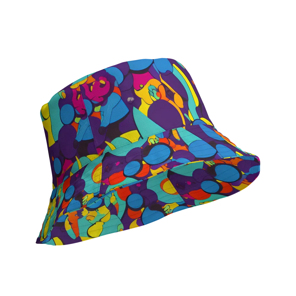 Psychedelic Harmony on Reversible Bucket Hat — Product details Outside