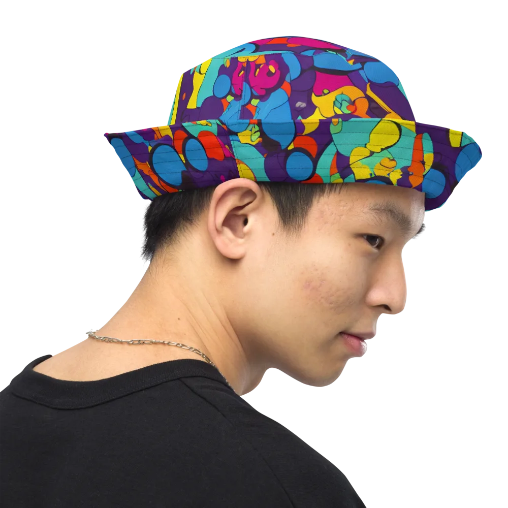 Psychedelic Harmony on Reversible Bucket Hat — Right Outside