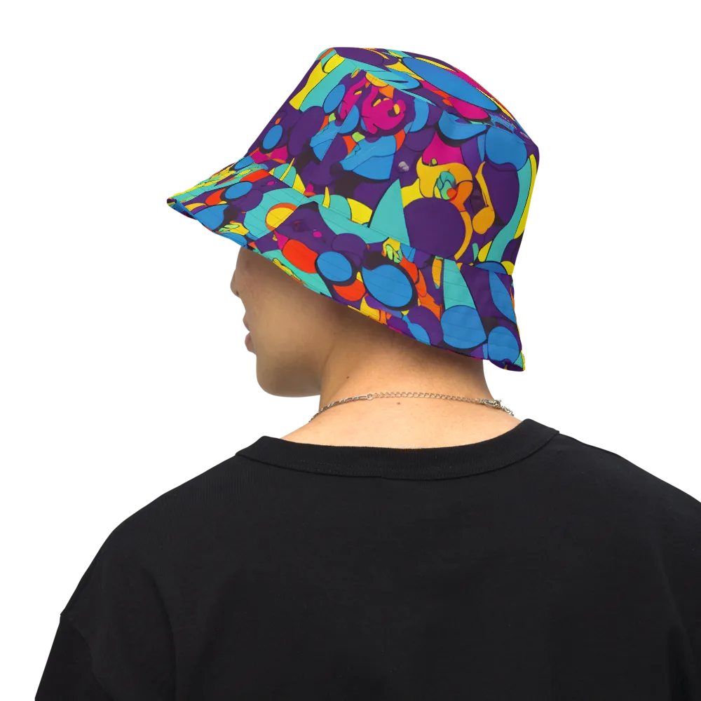Psychedelic Harmony on Reversible Bucket Hat — Back Inside