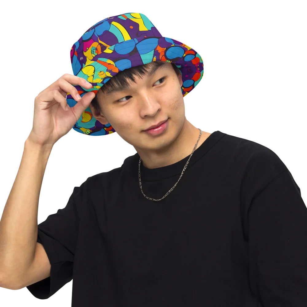 Psychedelic Harmony on Reversible Bucket Hat — Front Inside