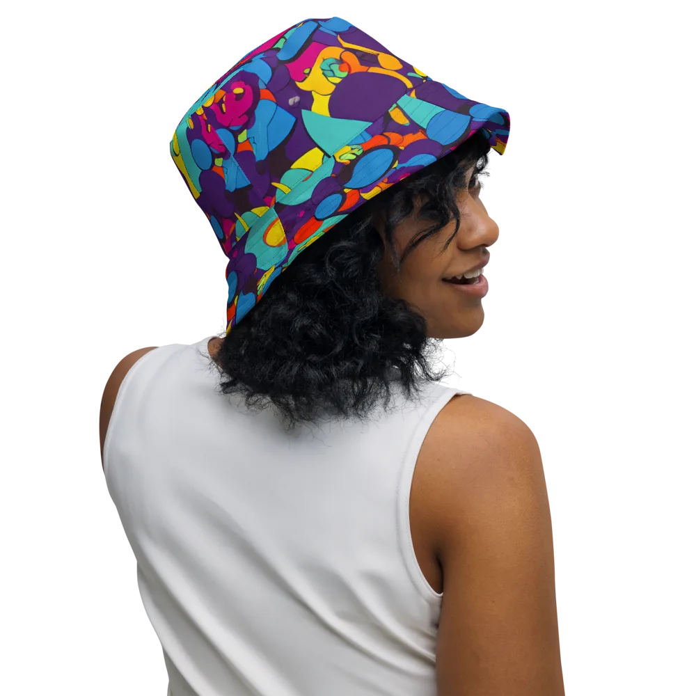 Psychedelic Harmony on Reversible Bucket Hat — Right Outside