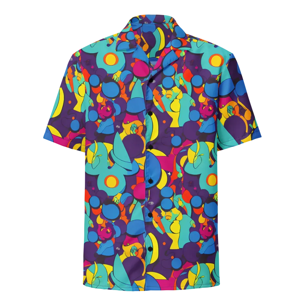 Psychedelic Harmony on Button Shirt — Front
