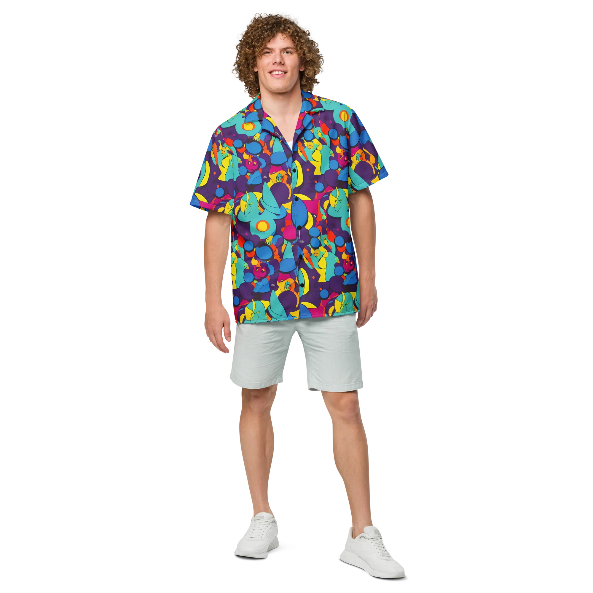 Psychedelic Harmony on Button Shirt — Front