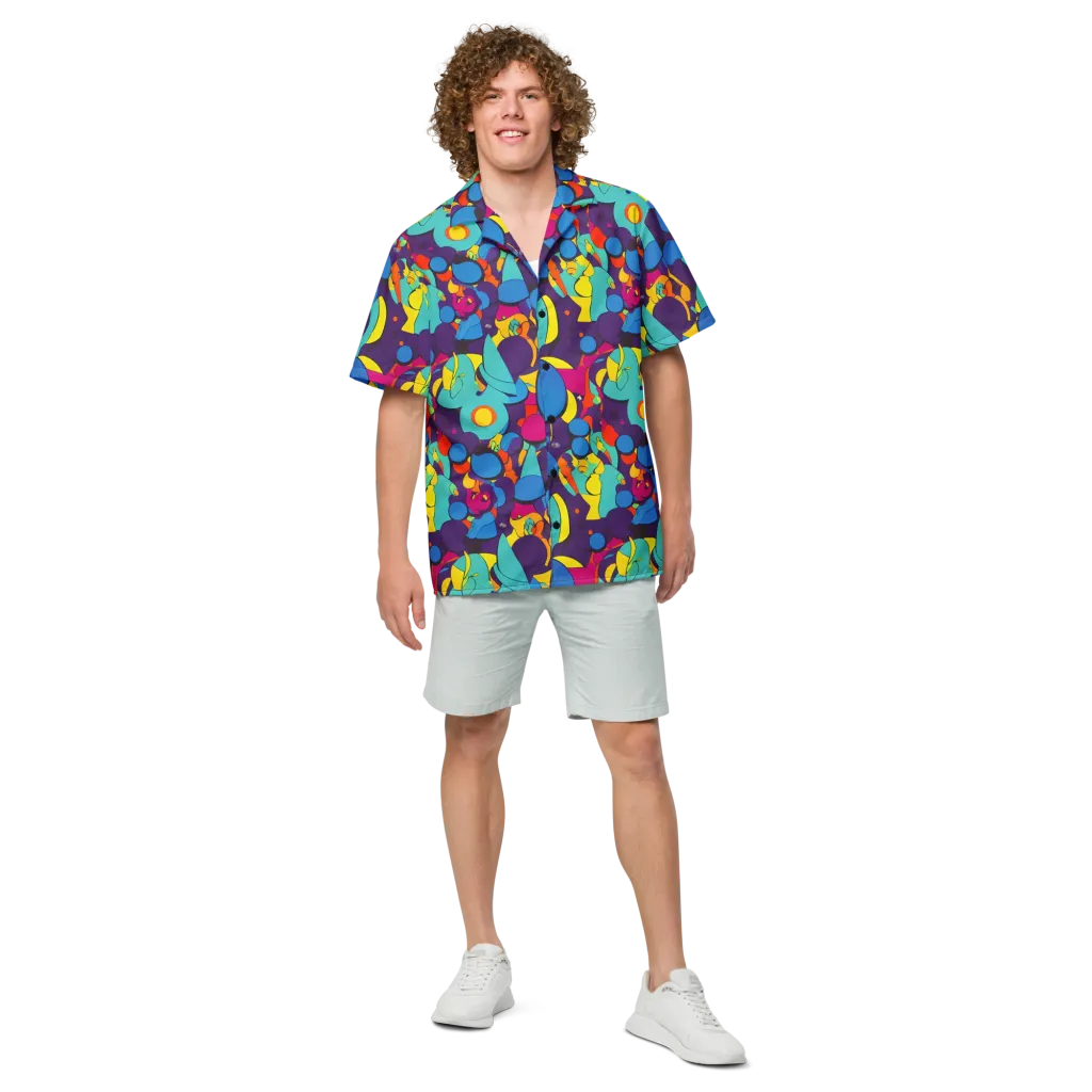 Psychedelic Harmony on Button Shirt — Front