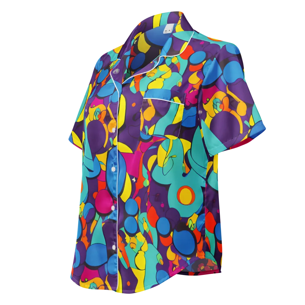 Psychedelic Harmony on Women's Short Sleeve Pajama Top — Left Front