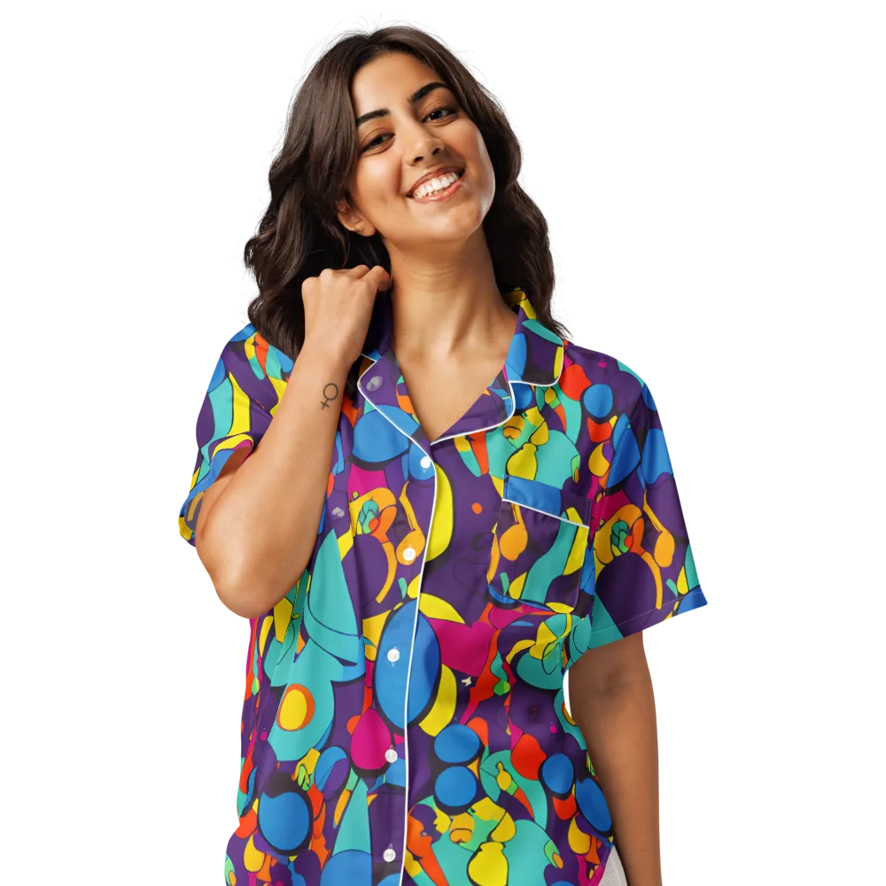 Psychedelic Harmony on Women's Short Sleeve Pajama Top — Front