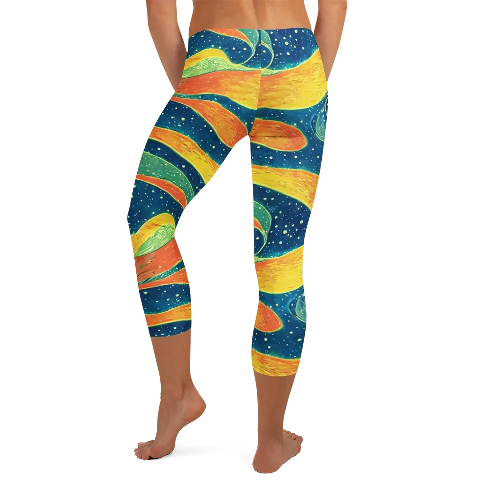 Celestial Harmony on Capri Leggings — Back