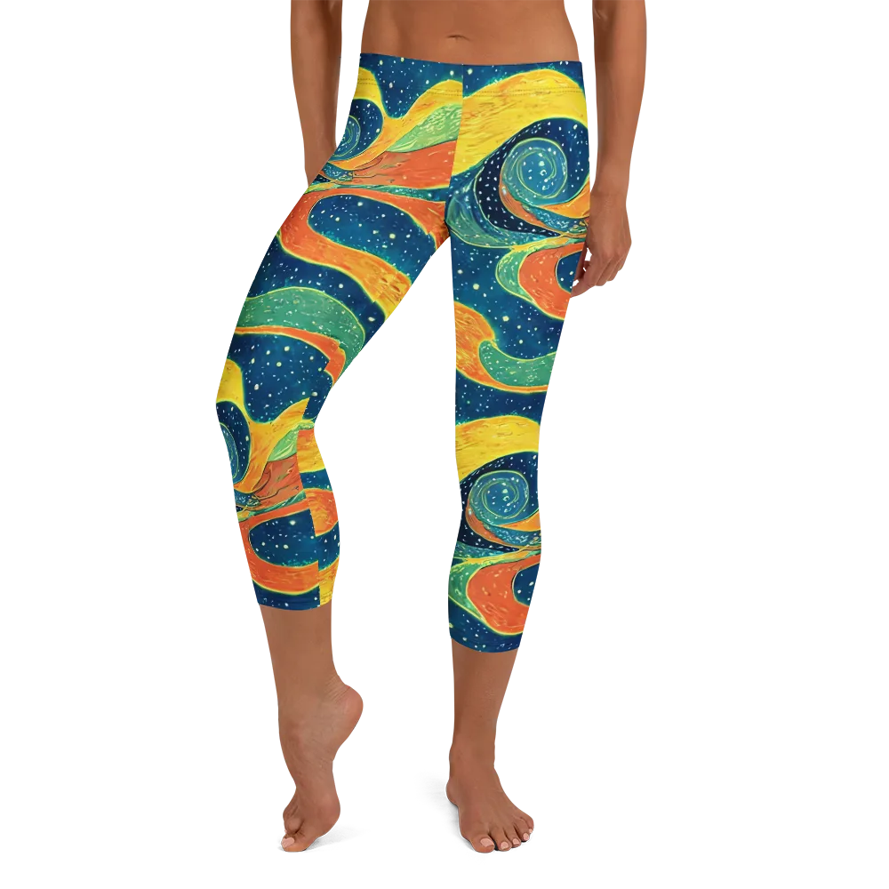 Celestial Harmony on Capri Leggings — Front