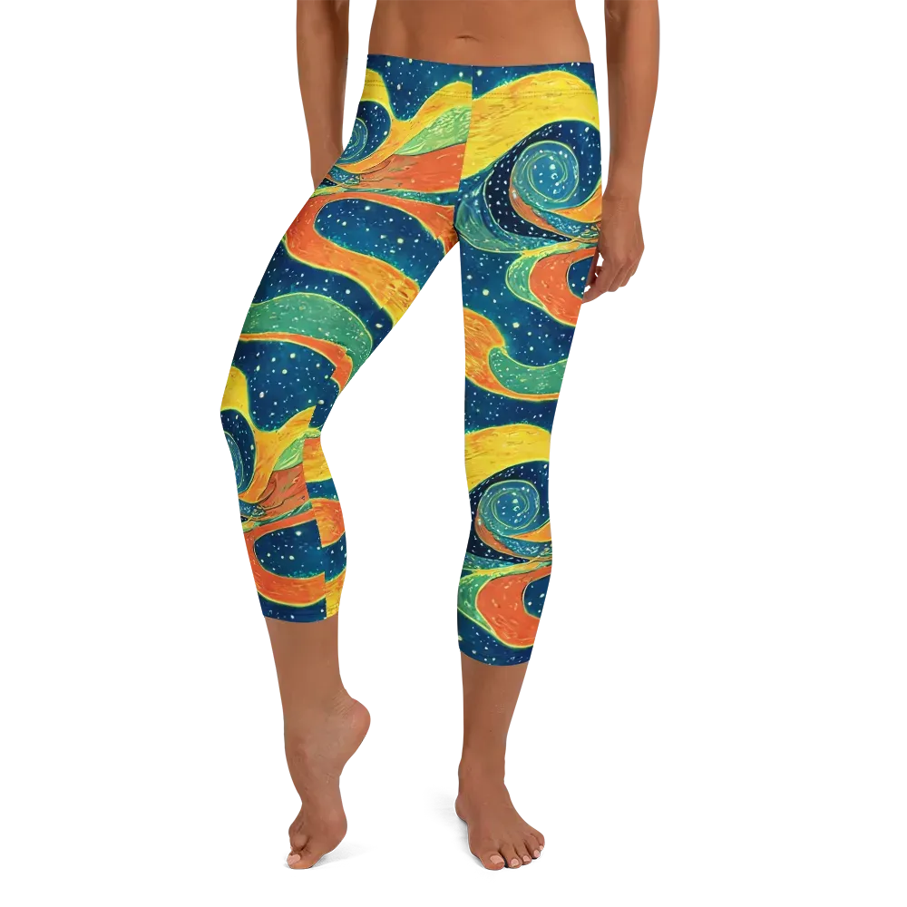 Celestial Harmony on Capri Leggings — Front