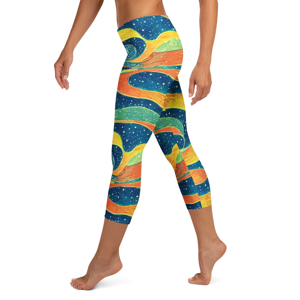 Celestial Harmony on Capri Leggings — Left