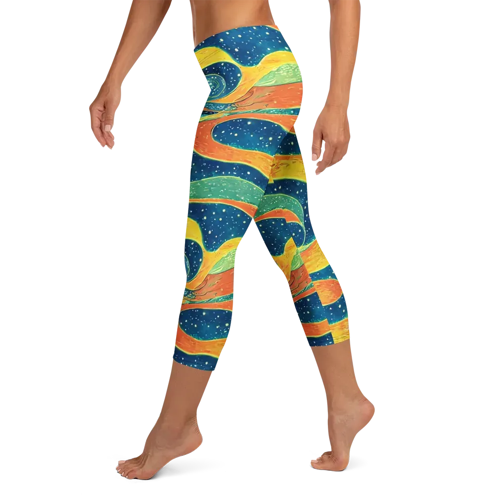 Celestial Harmony on Capri Leggings — Left