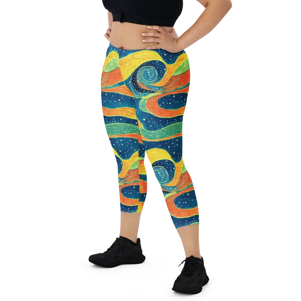 Celestial Harmony on Capri Leggings — Front