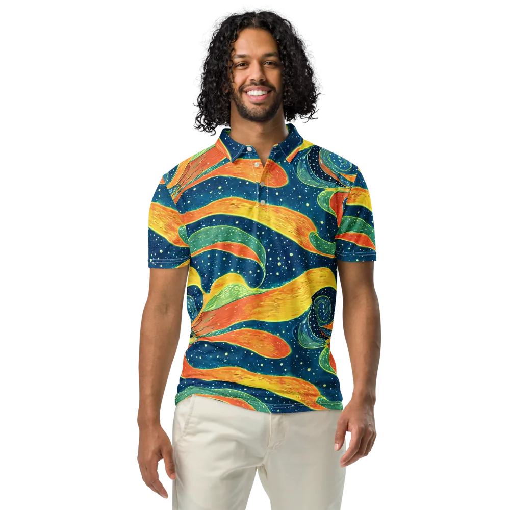 Celestial Harmony on Men's Slim Fit Polo Shirt — Front