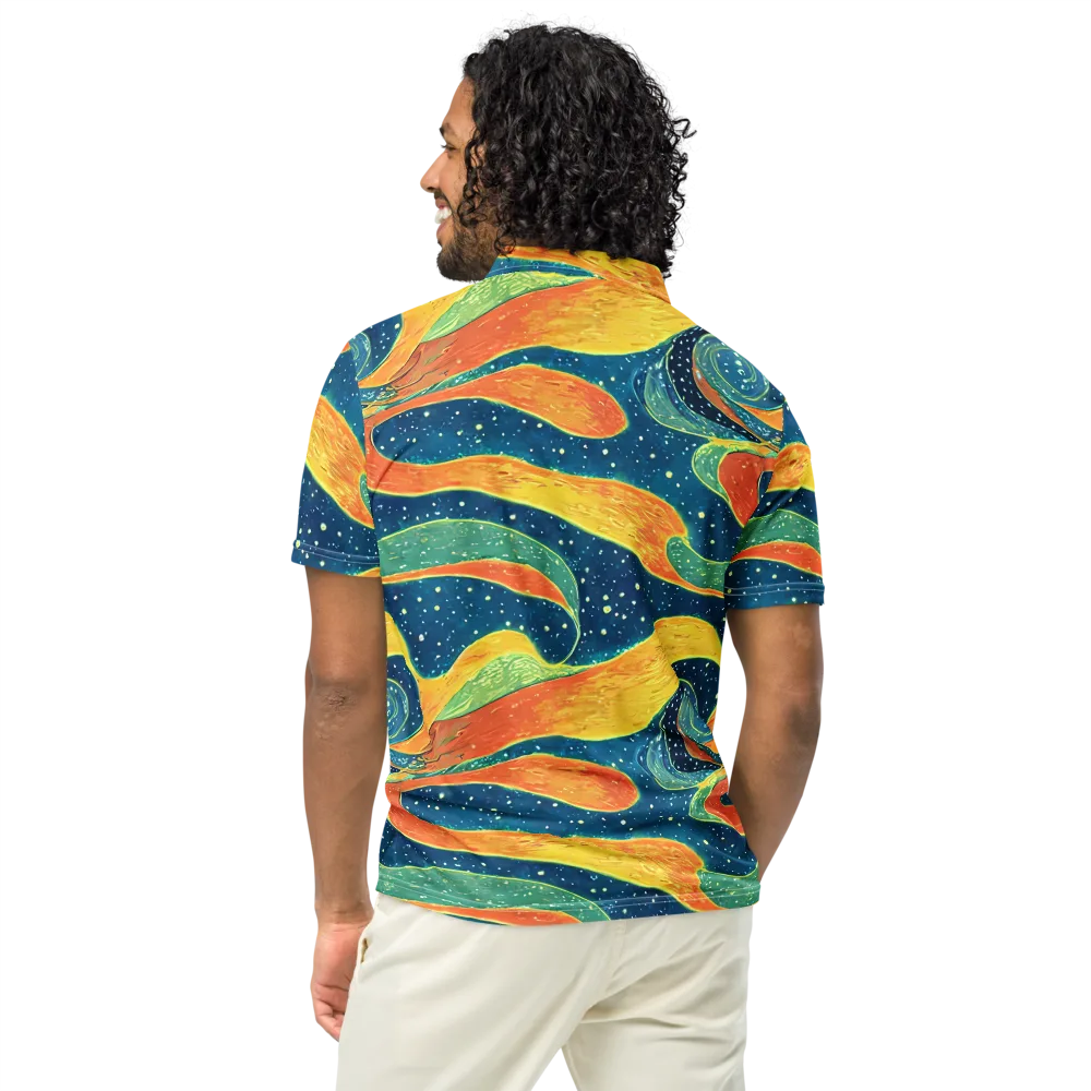 Celestial Harmony on Men's Slim Fit Polo Shirt — Back