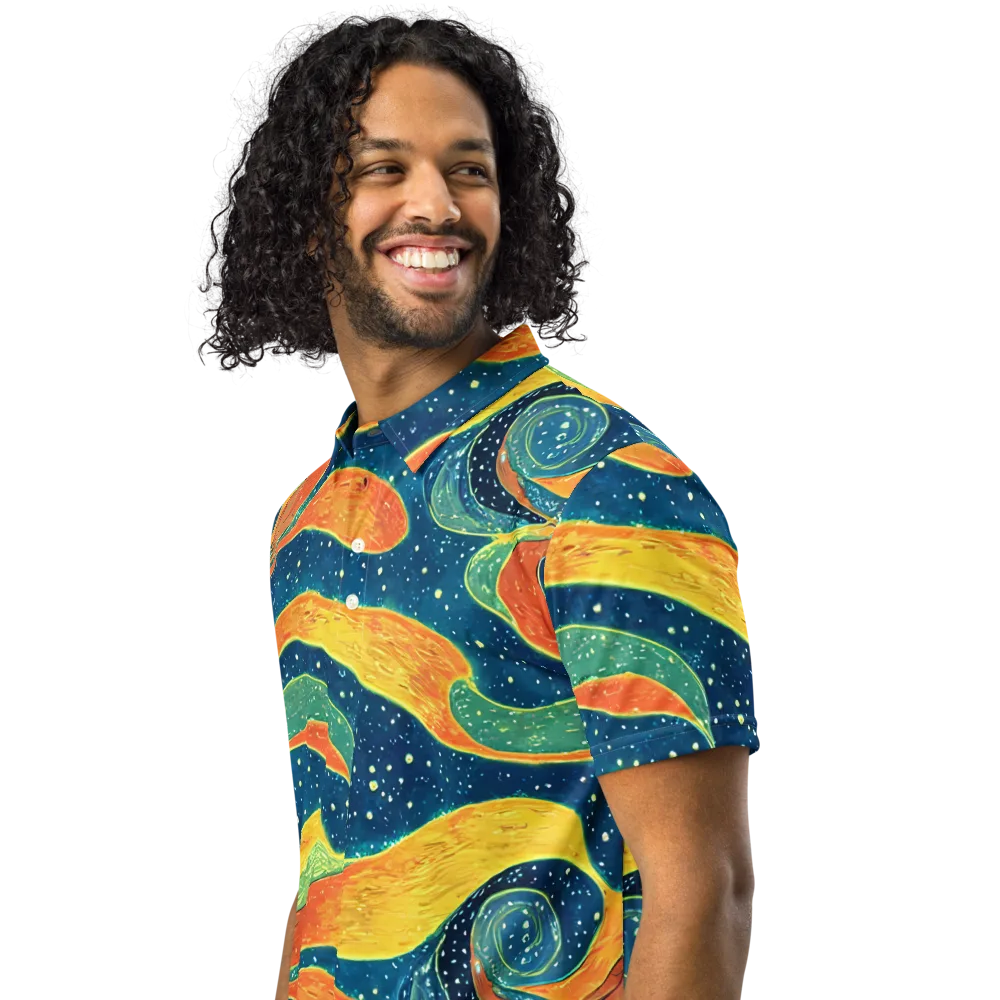 Celestial Harmony on Men's Slim Fit Polo Shirt — Left Front