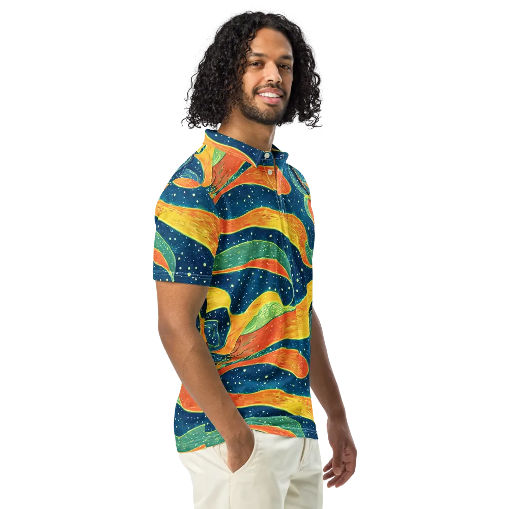 Celestial Harmony on Men's Slim Fit Polo Shirt — Right Front