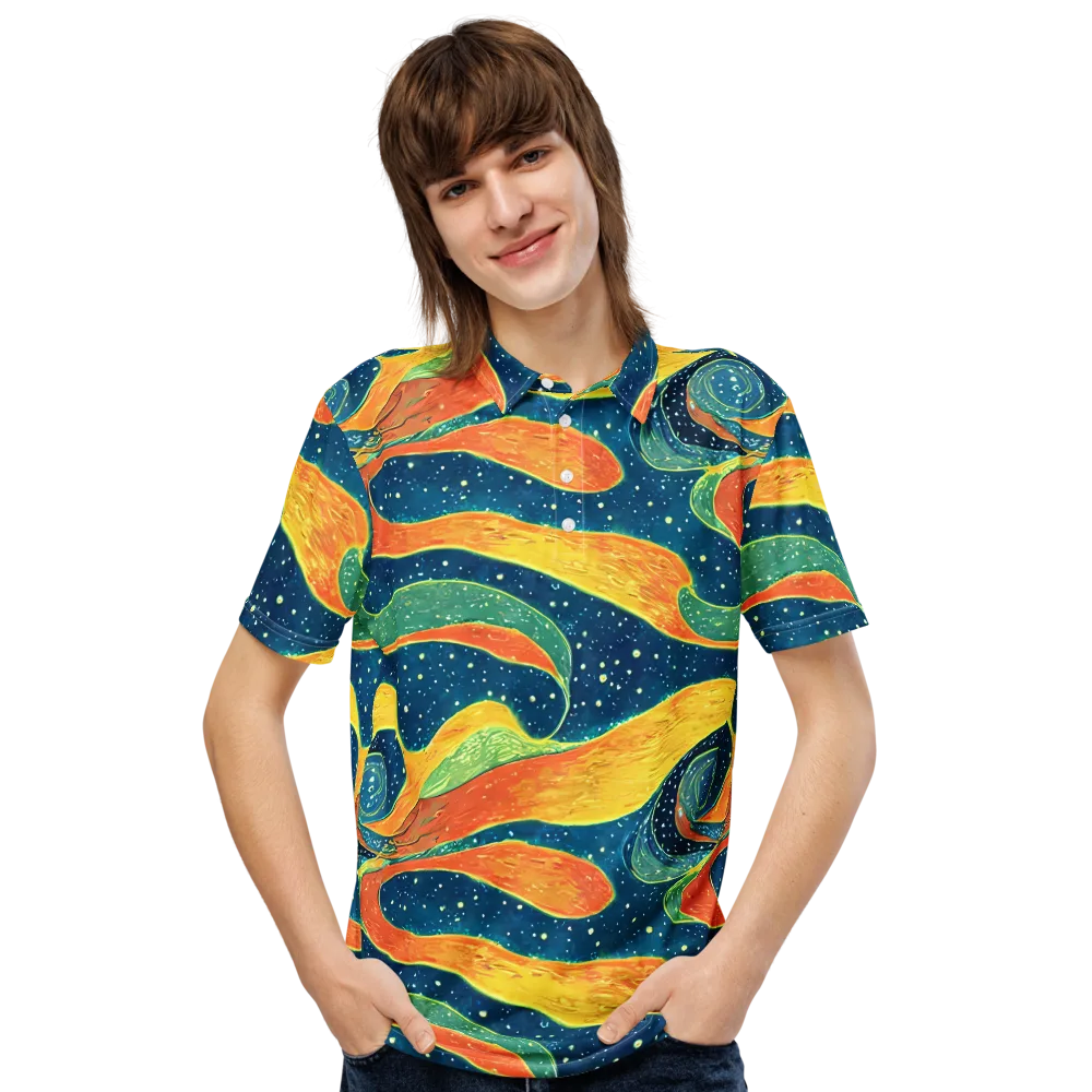 Celestial Harmony on Men's Slim Fit Polo Shirt — Front