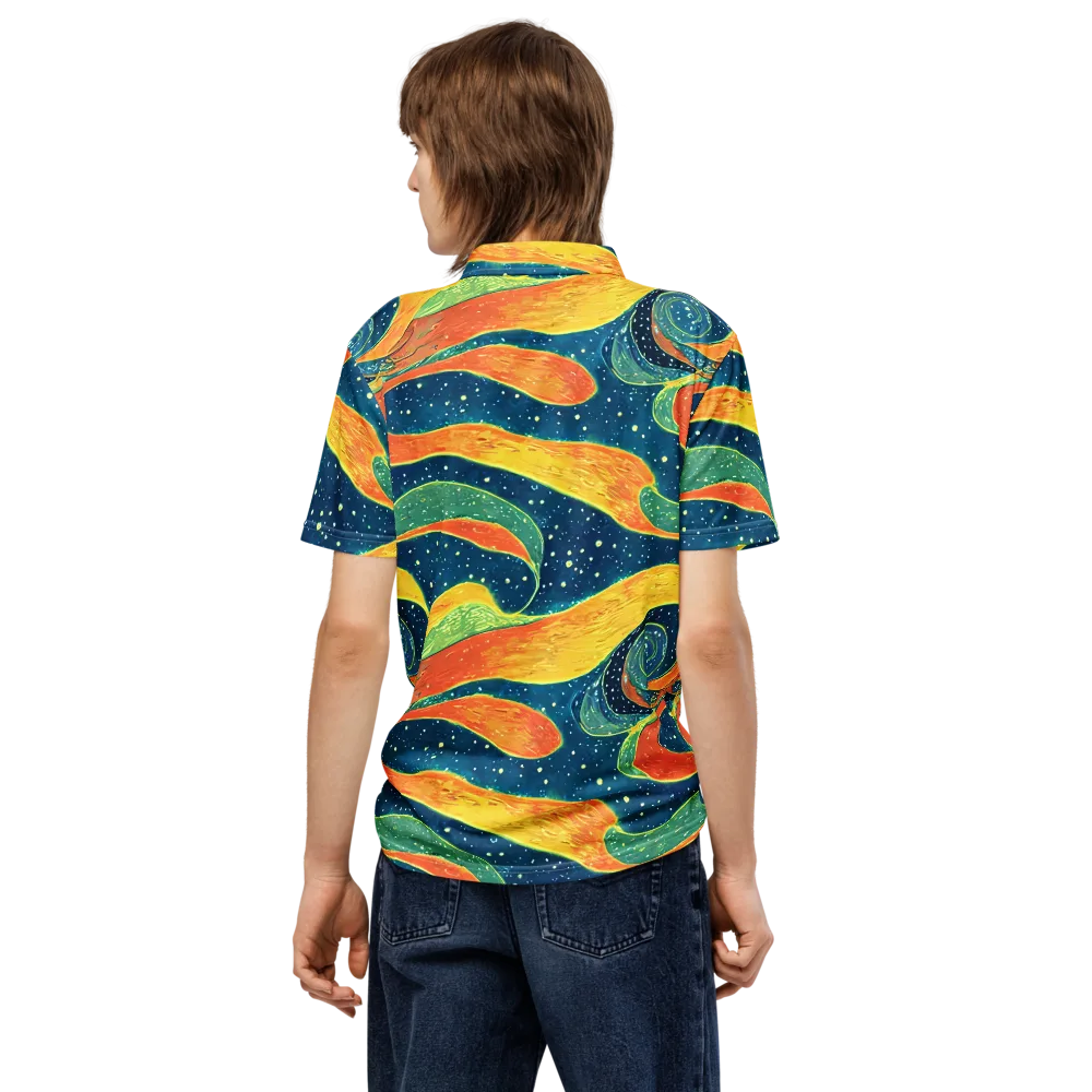 Celestial Harmony on Men's Slim Fit Polo Shirt — Back
