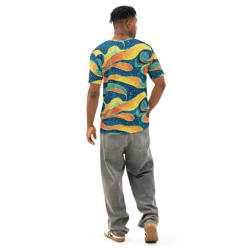 Celestial Harmony on Men's Cotton Crew Neck T-Shirt — Back