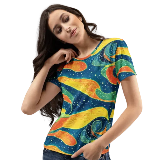 Celestial Harmony on a Women's Crew Neck T-Shirt