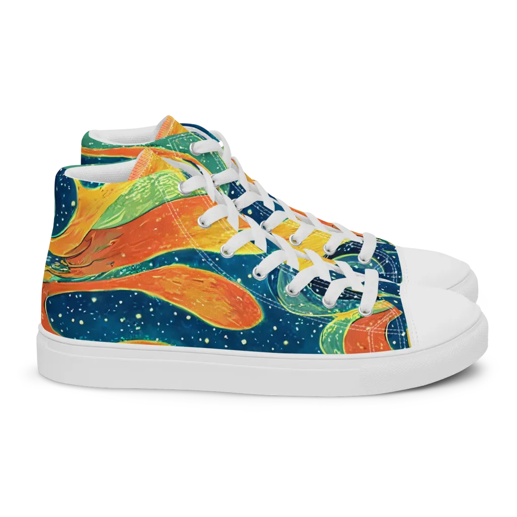 Celestial Harmony on Women's High Top Canvas Shoes — Right