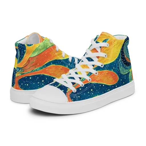 Celestial Harmony on a Women's High Top Canvas Shoes