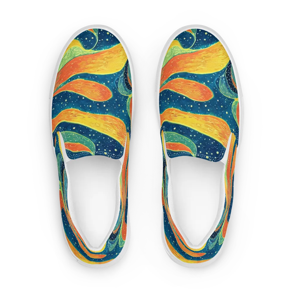 Celestial Harmony on Men's Slip-On Canvas Shoes — Front