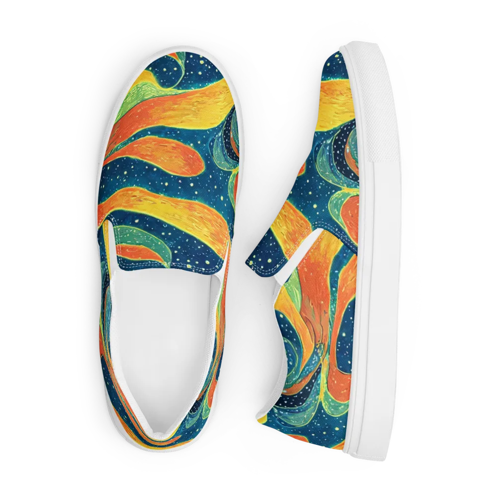 Celestial Harmony on Men's Slip-On Canvas Shoes — Front