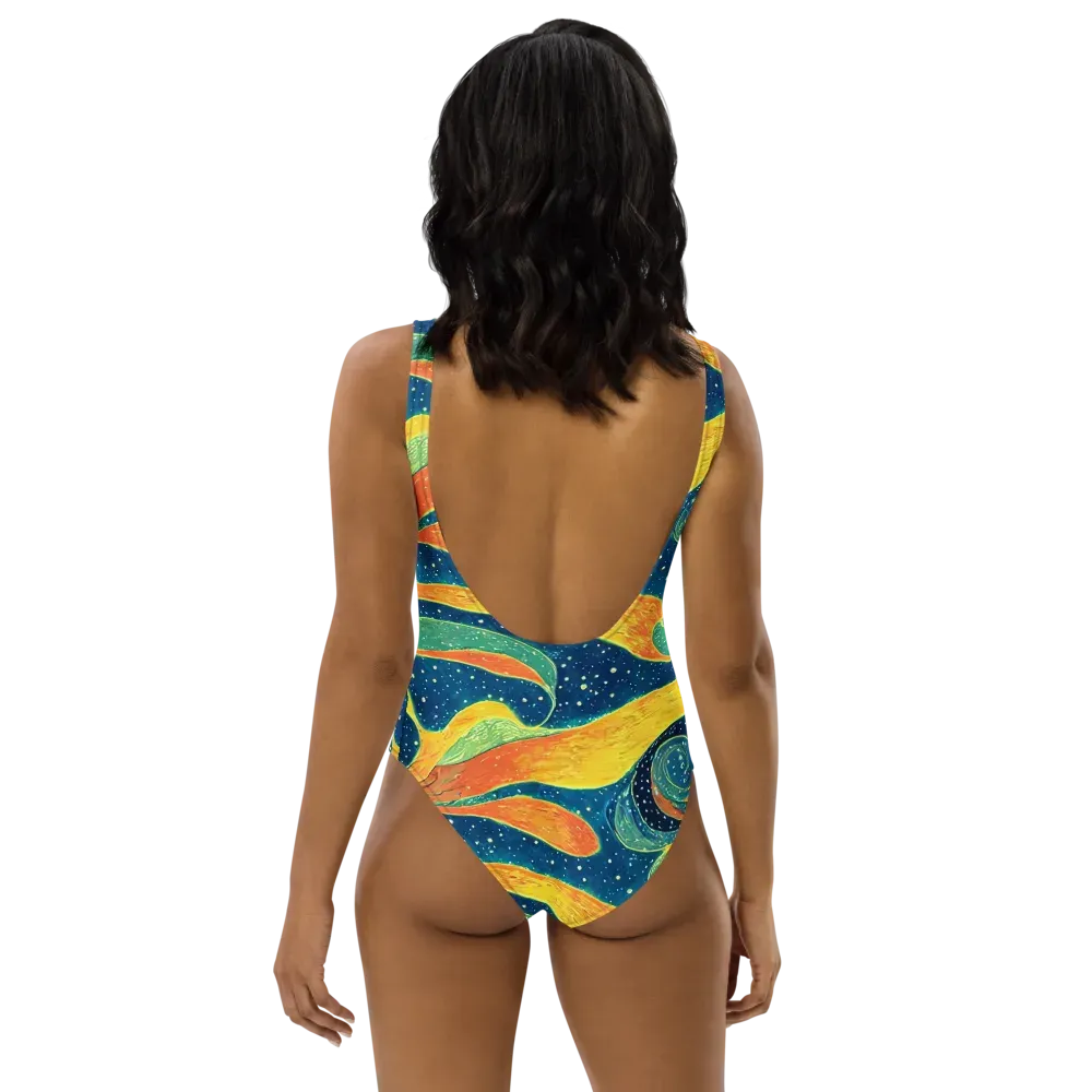 Celestial Harmony on One-Piece Swimsuit — Back