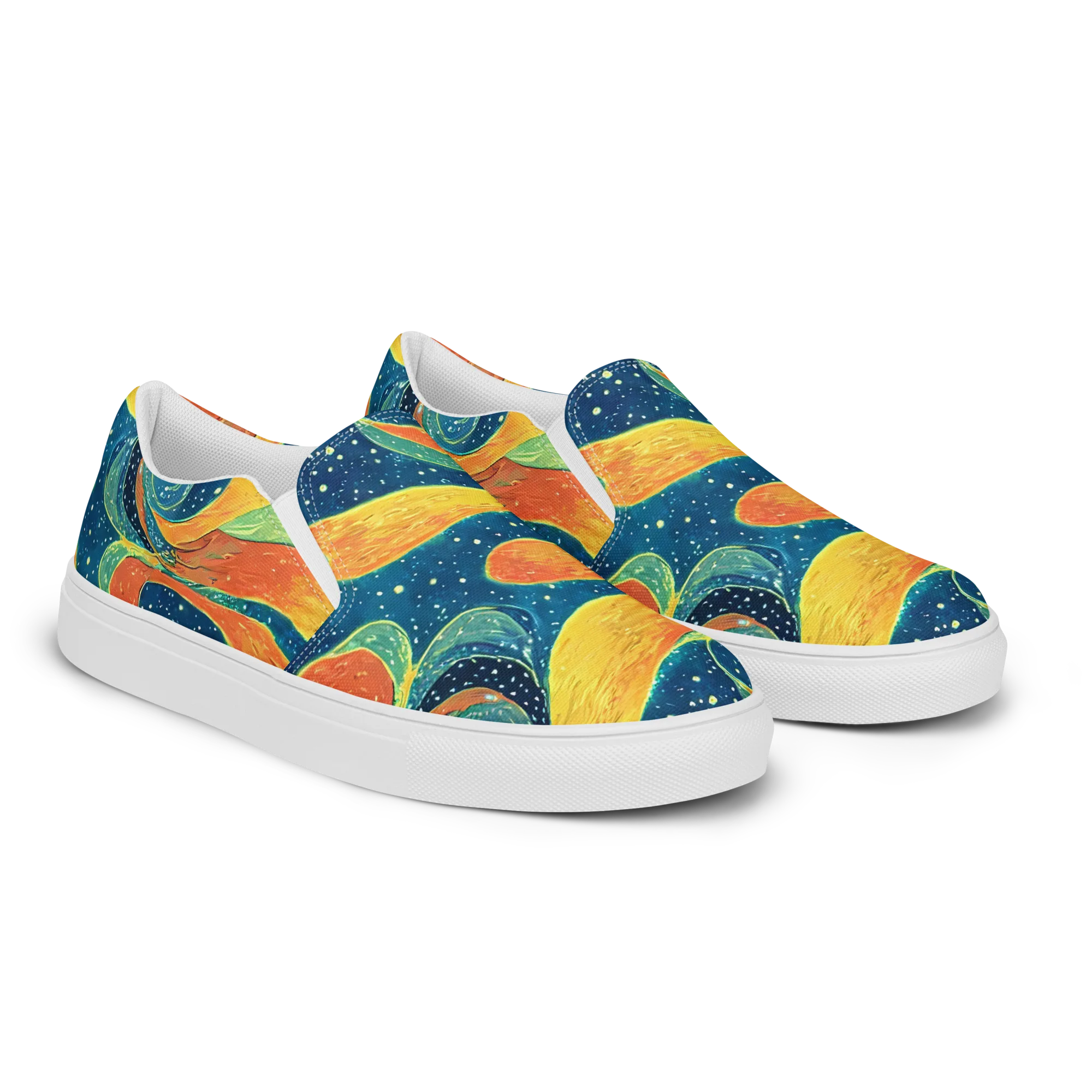 Celestial Harmony on Women's Slip-On Canvas Shoes — Right Front
