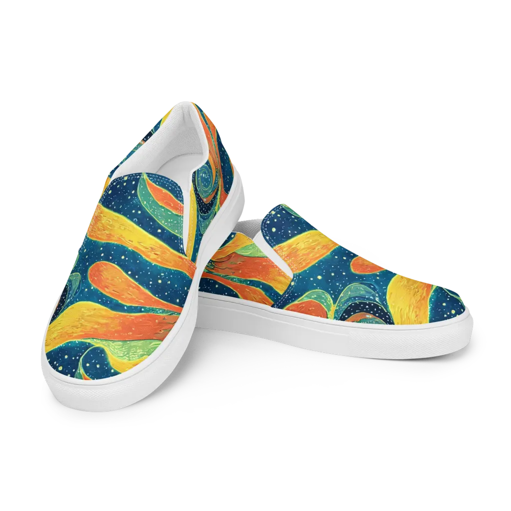 Celestial Harmony on Women's Slip-On Canvas Shoes — Left Front