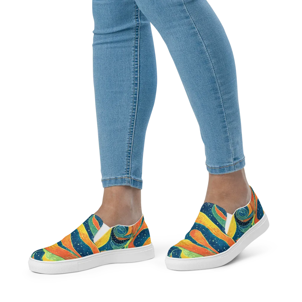 Celestial Harmony on Women's Slip-On Canvas Shoes — Front