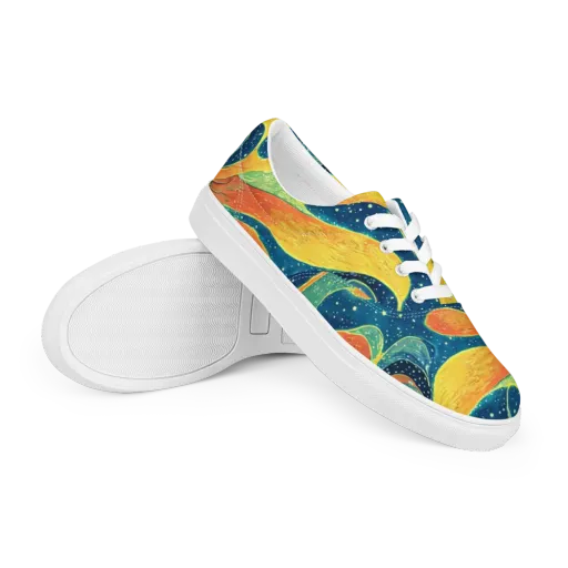 Celestial Harmony on a Men's Lace-Up Canvas Shoes