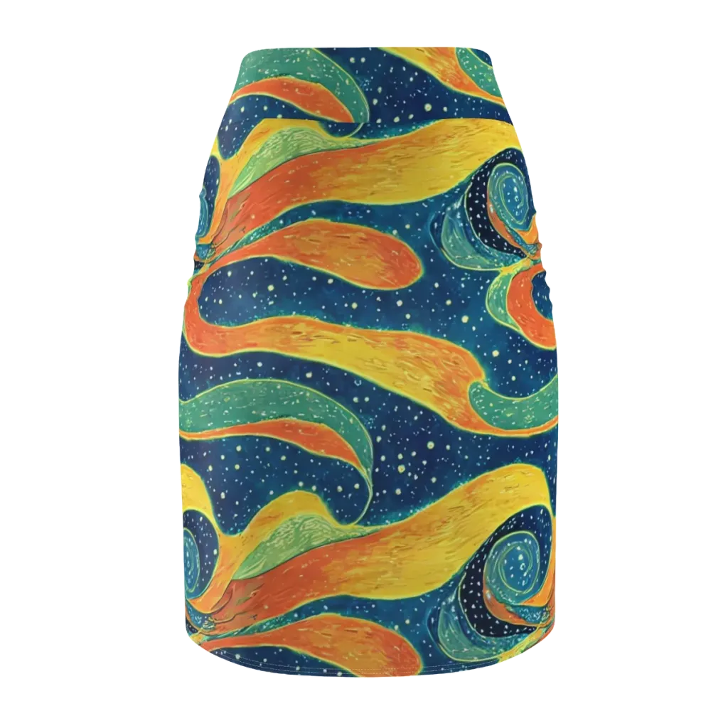 Celestial Harmony on Pencil Skirt — Back