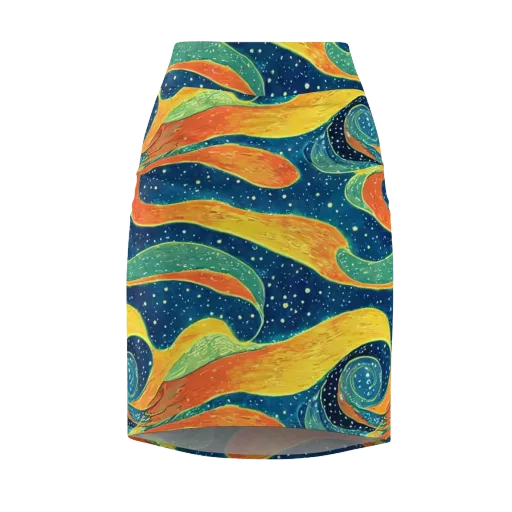 Celestial Harmony on a Pencil Skirt