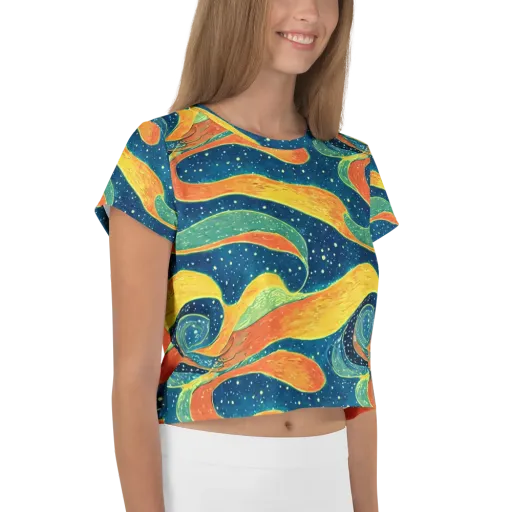 Celestial Harmony on a Crop Tee