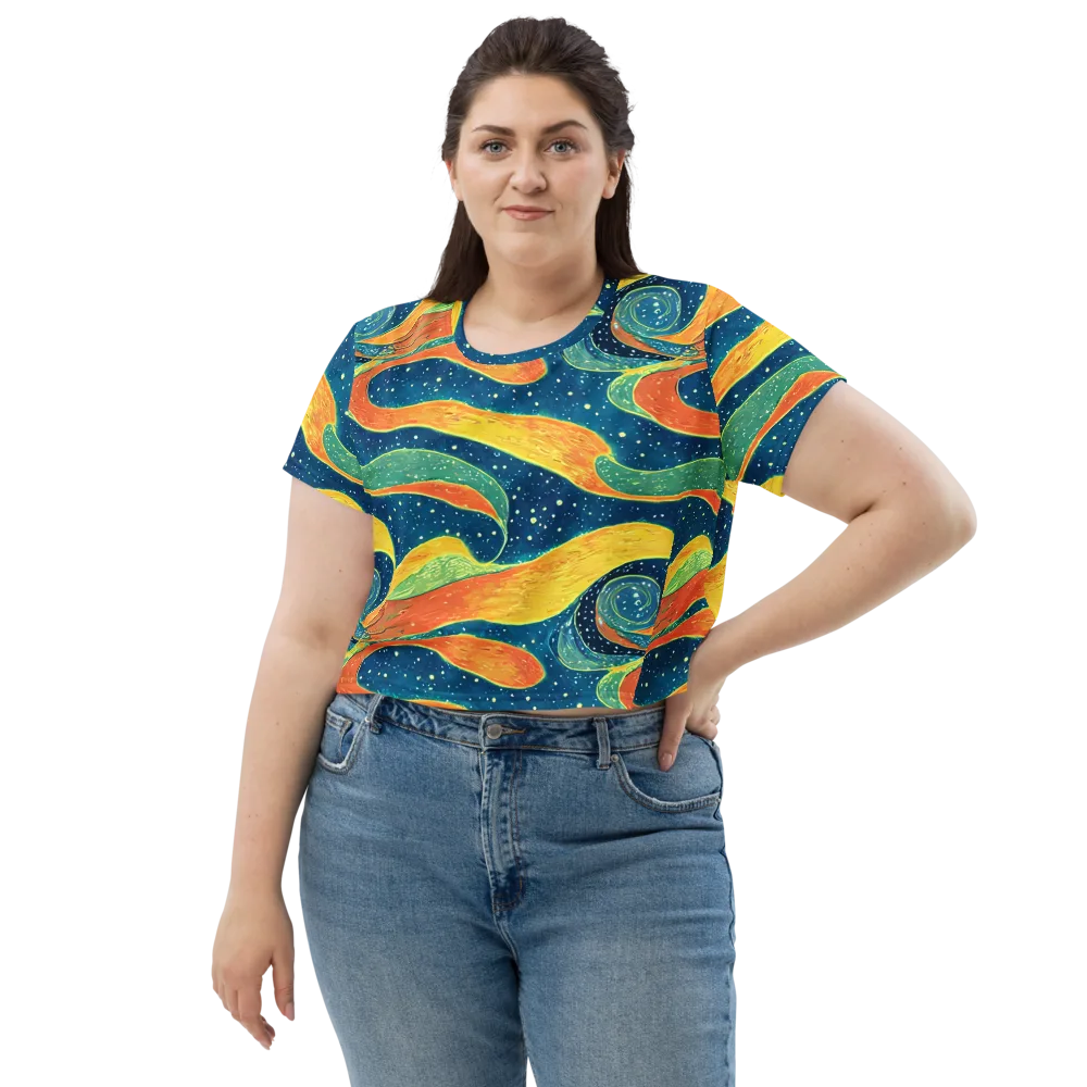 Celestial Harmony on Crop Tee — Front