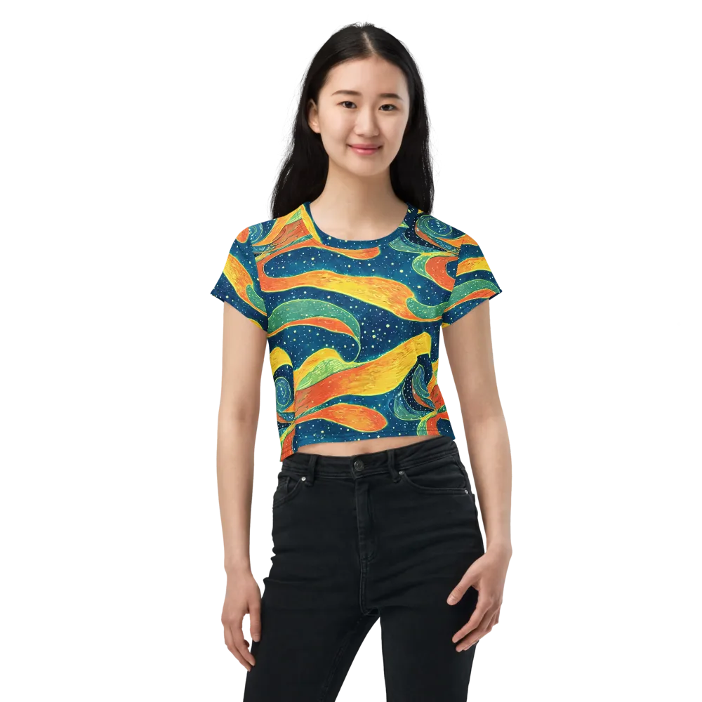 Celestial Harmony on Crop Tee — Front