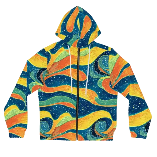 Celestial Harmony on a Women's Full-Zip Hoodie